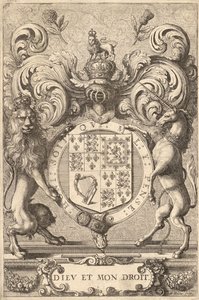 English Royal Arms (1660 – 1689, State 2) by Wenceslaus Hollar